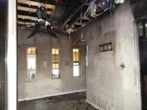 A home damaged by a fire