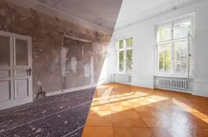 Property Damage Restoration in Southern California: How It Works and Who to Call - Flood Response Before-and-after view of professional property damage restoration
