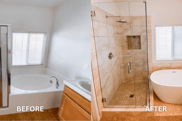 bathroom remodel before and after