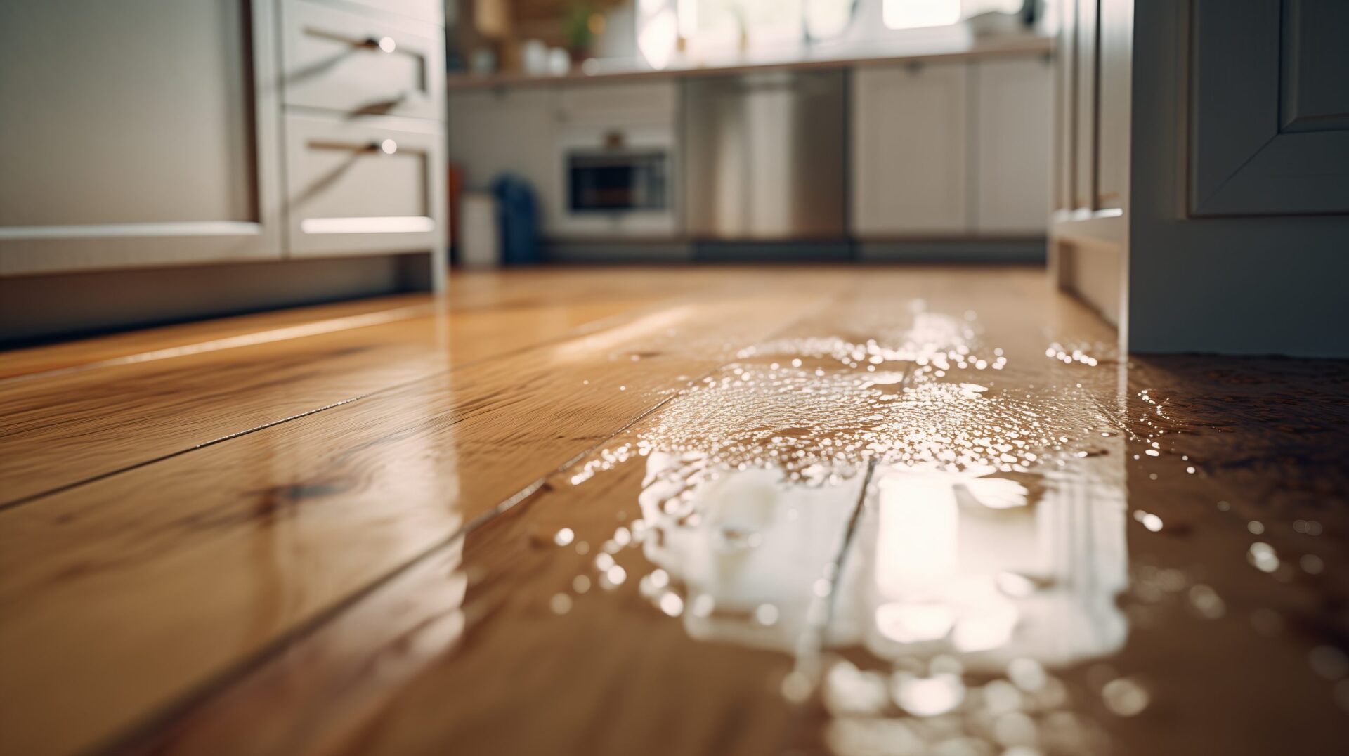 Flooded floor in kitchen